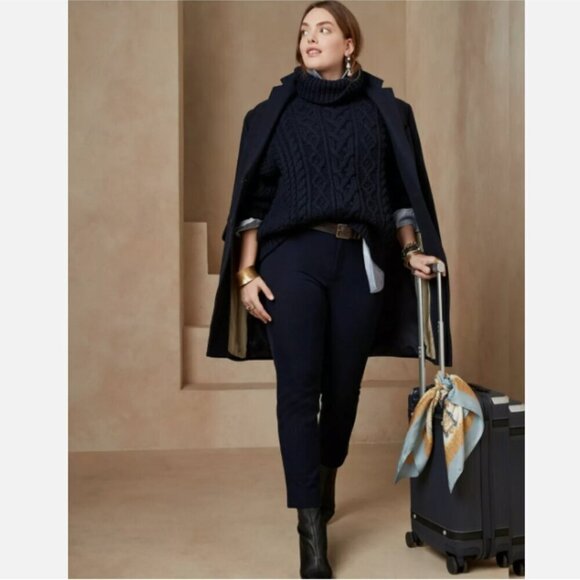 Banana Republic Modern Sloan Navy Blue Stretch Pants 00 PETITE #492626 RT$100 - Picture 2 of 11